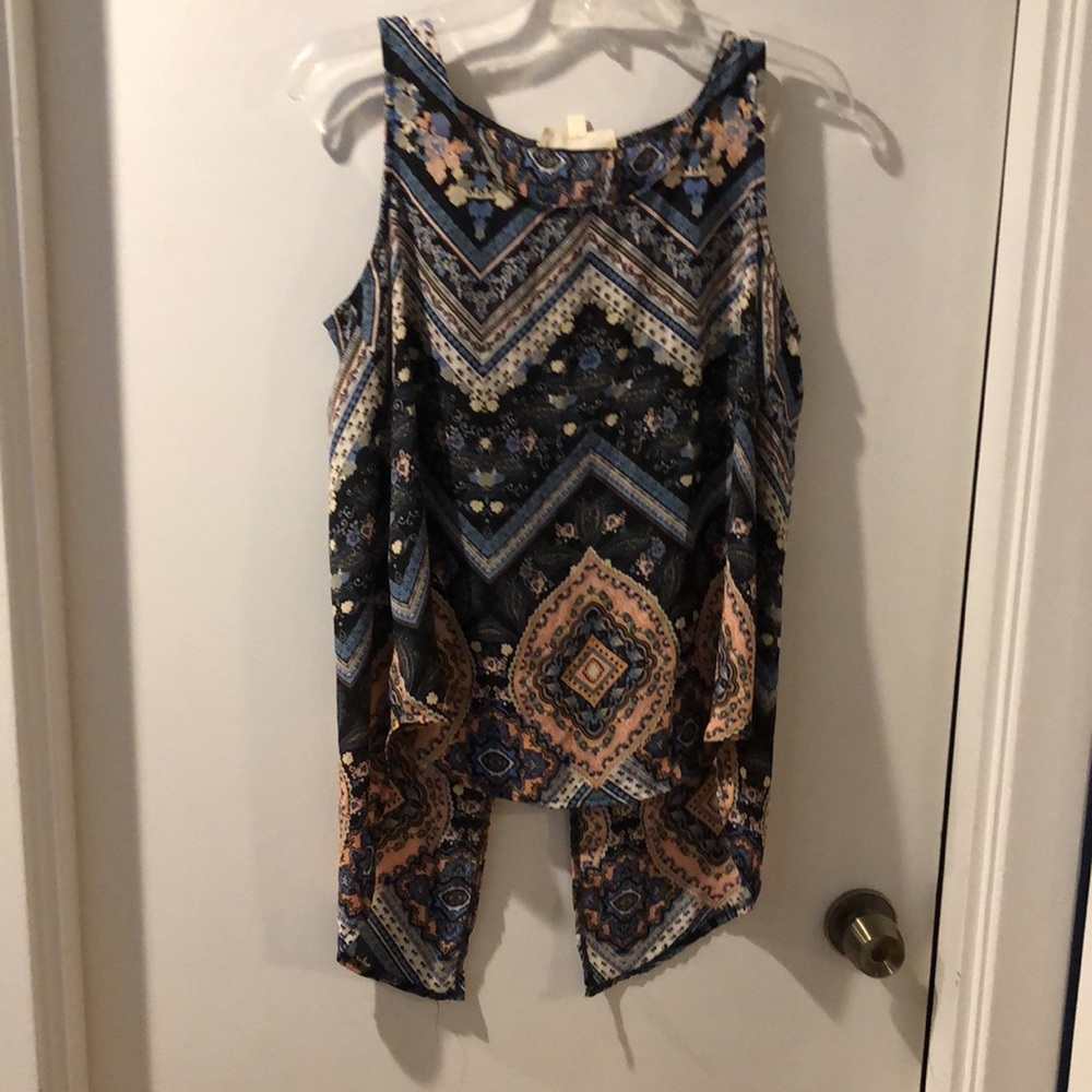 BOGO Pink Rose Size Large Pink and Blues Bandanna Print Tank - Picture 9 of 9